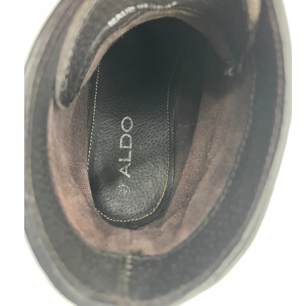Aldo Wingtip Boots Mens 42 US 9 Brown Leather Brogue Lace Up Classic Academia